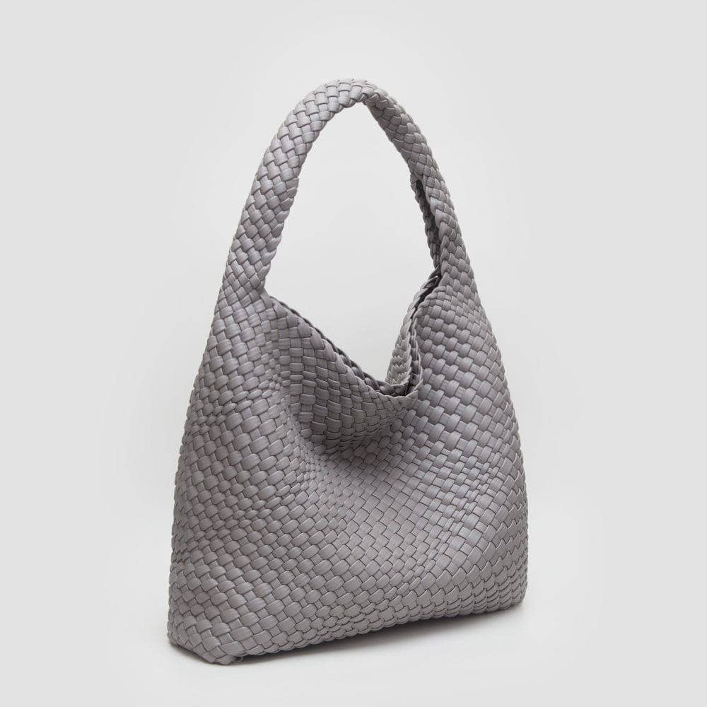 Tiara Woven Hobo Tote Bag With Pouch | Tan