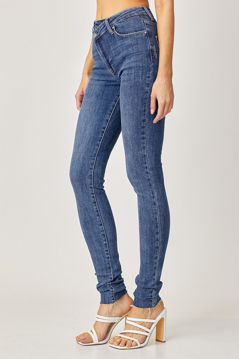 Risen High-Rise Long Inseam Crossover Skinny