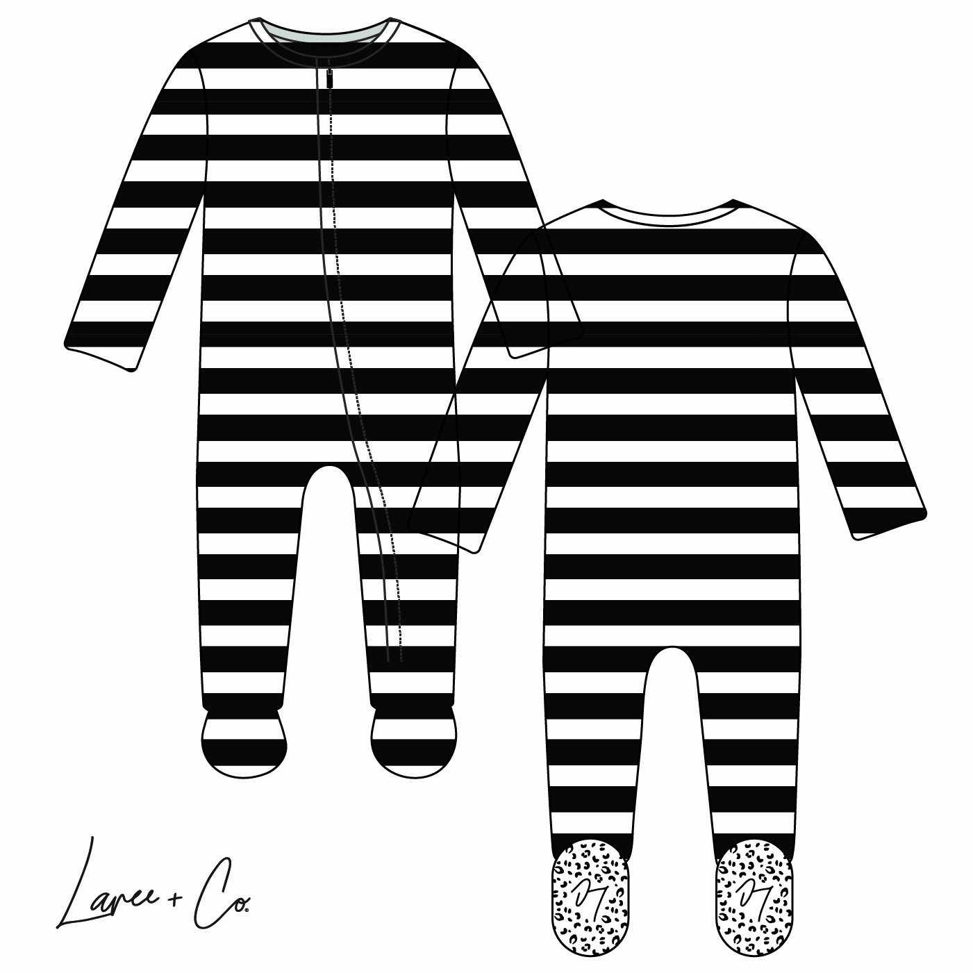 Allie Stripe Bamboo Footie