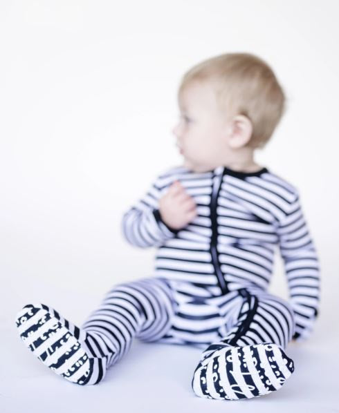 Allie Stripe Bamboo Footie