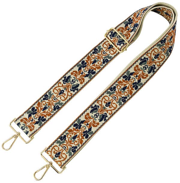 Boho Adjustable Women's Handbag Guitar Strap | Tan + Black