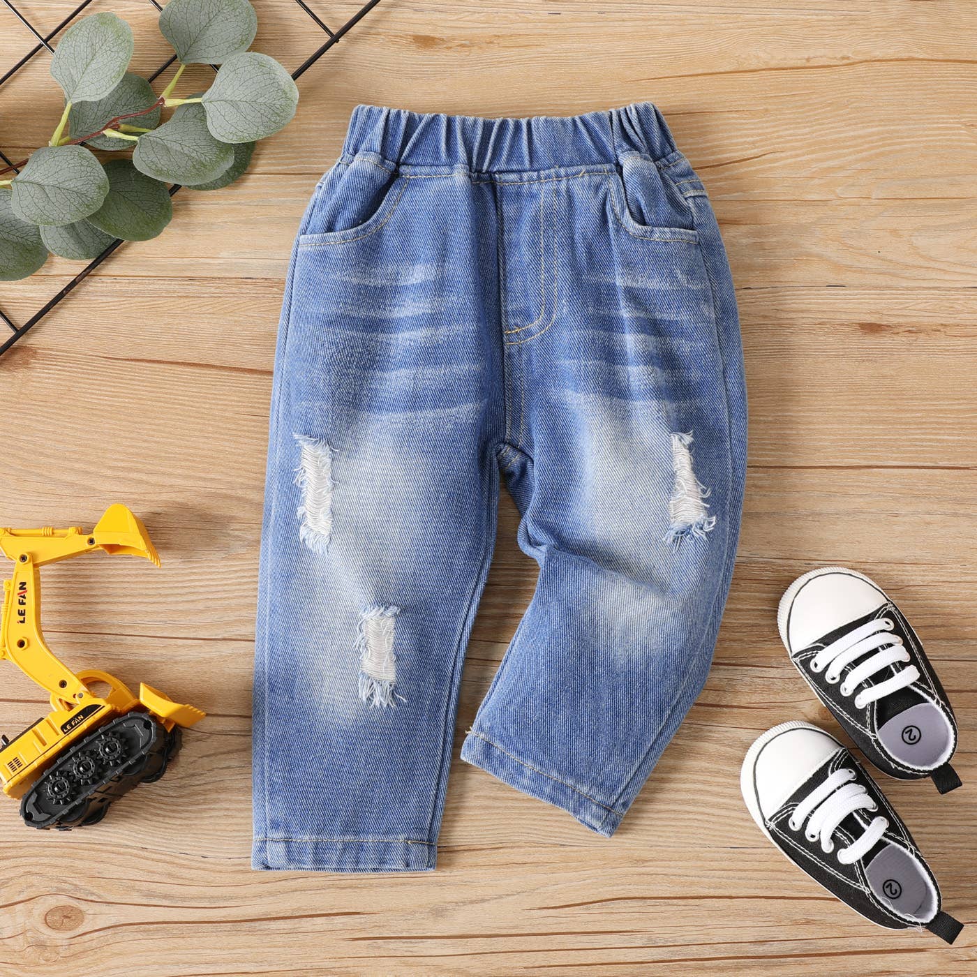 Sutton Unisex Baby Basic Ripped Denim Jeans