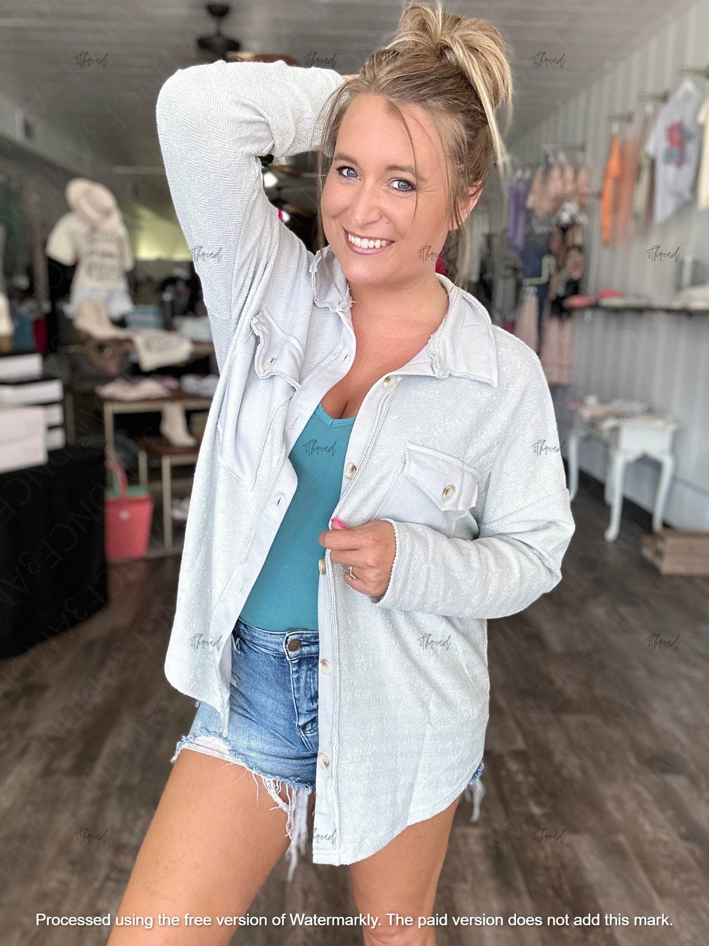 The Perfect Sweater Shacket - Gray