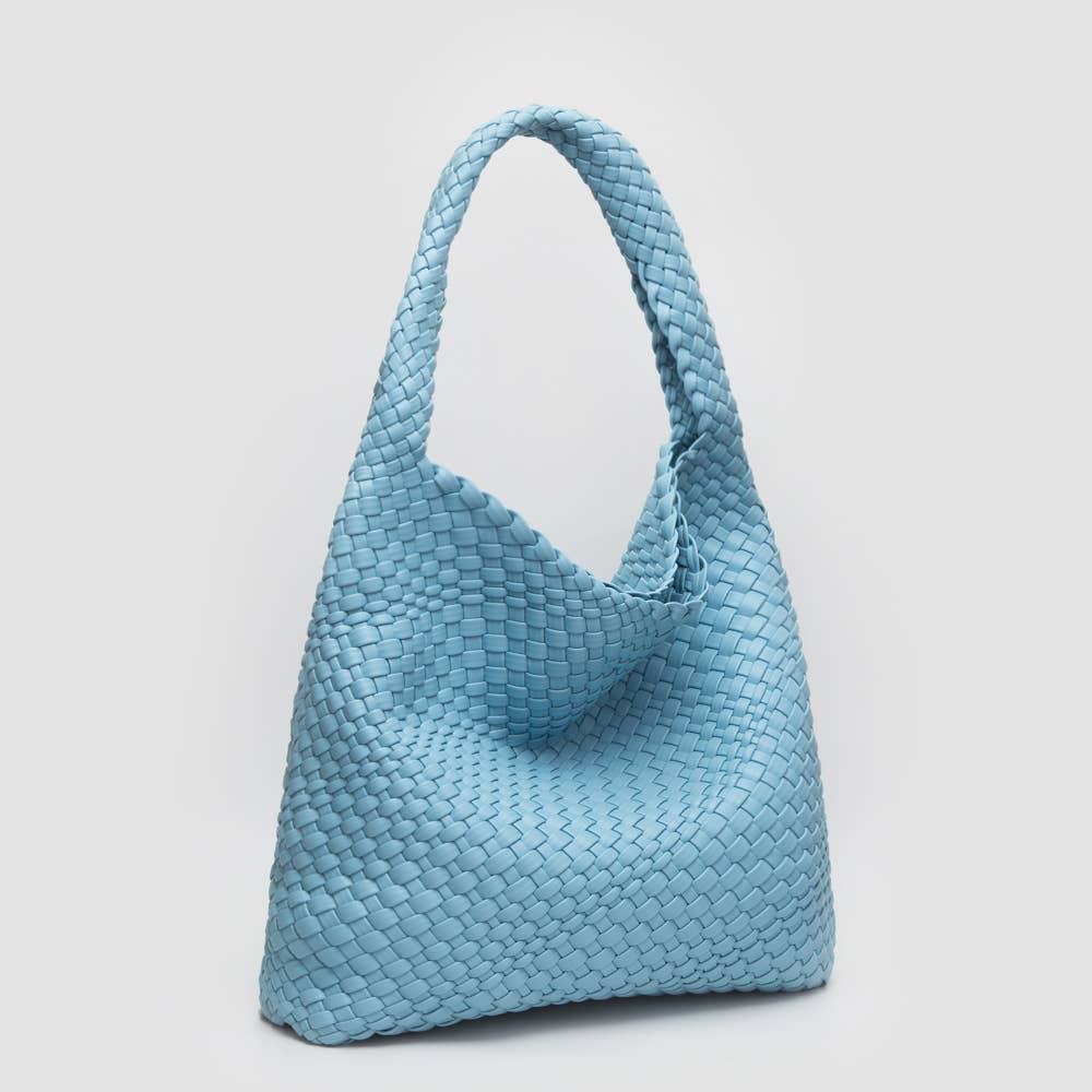 Tiara Woven Hobo Tote Bag With Pouch | Tan