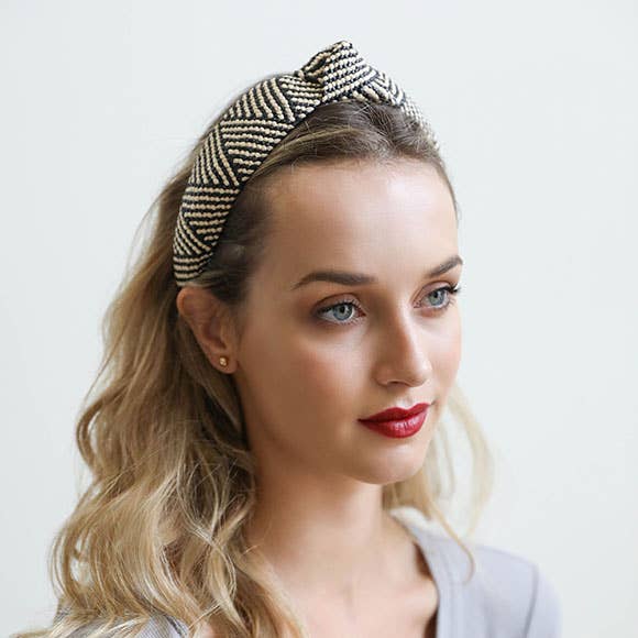 Bohemian Straw Rattan Knotted Headband | Natural