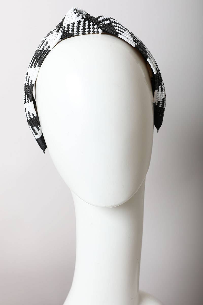 Bohemian Straw Rattan Knotted Headband | Ivory