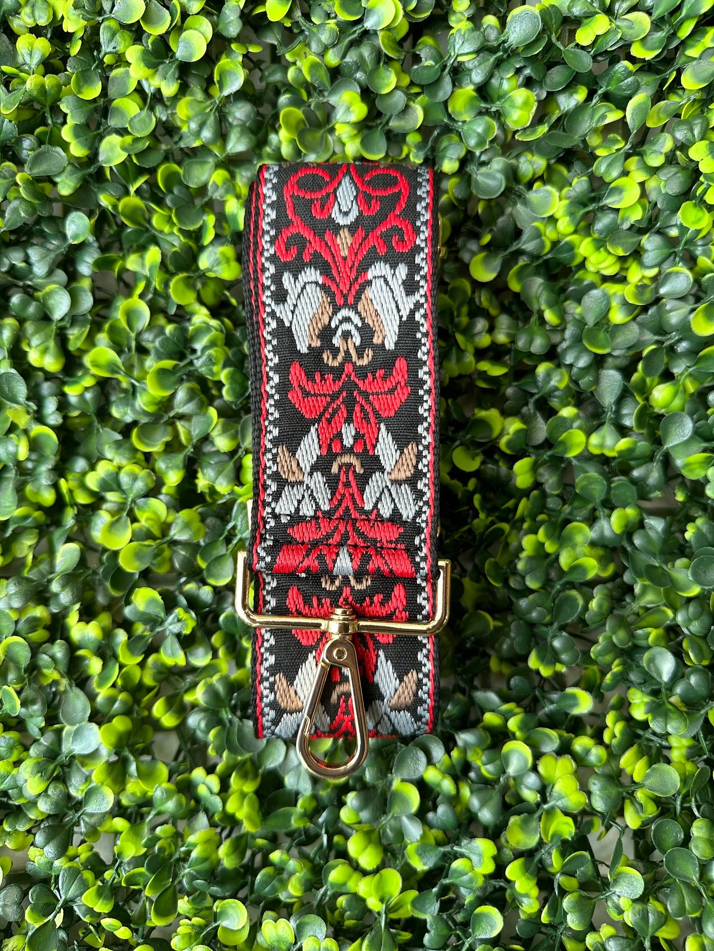 Boho Adjustable Women's Handbag Guitar Strap | Tan + Black