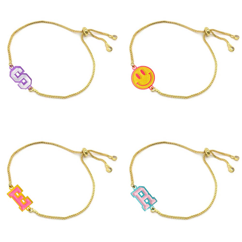 Collegiate Charm Initial Bracelets | Stars Charm