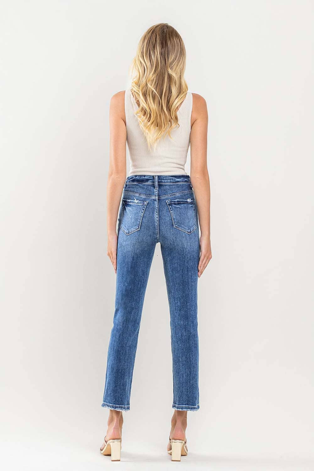 VERVET by Flying Monkey Super High Rise Ankle Slim Straight Jeans