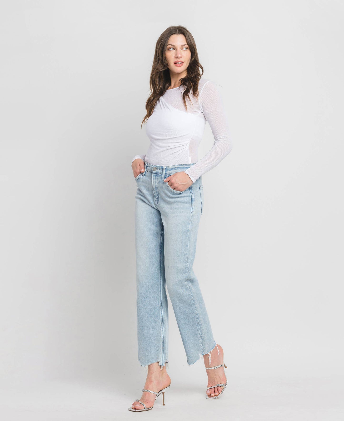 Vervet Meritorious High Rise Slim Wide Jeans