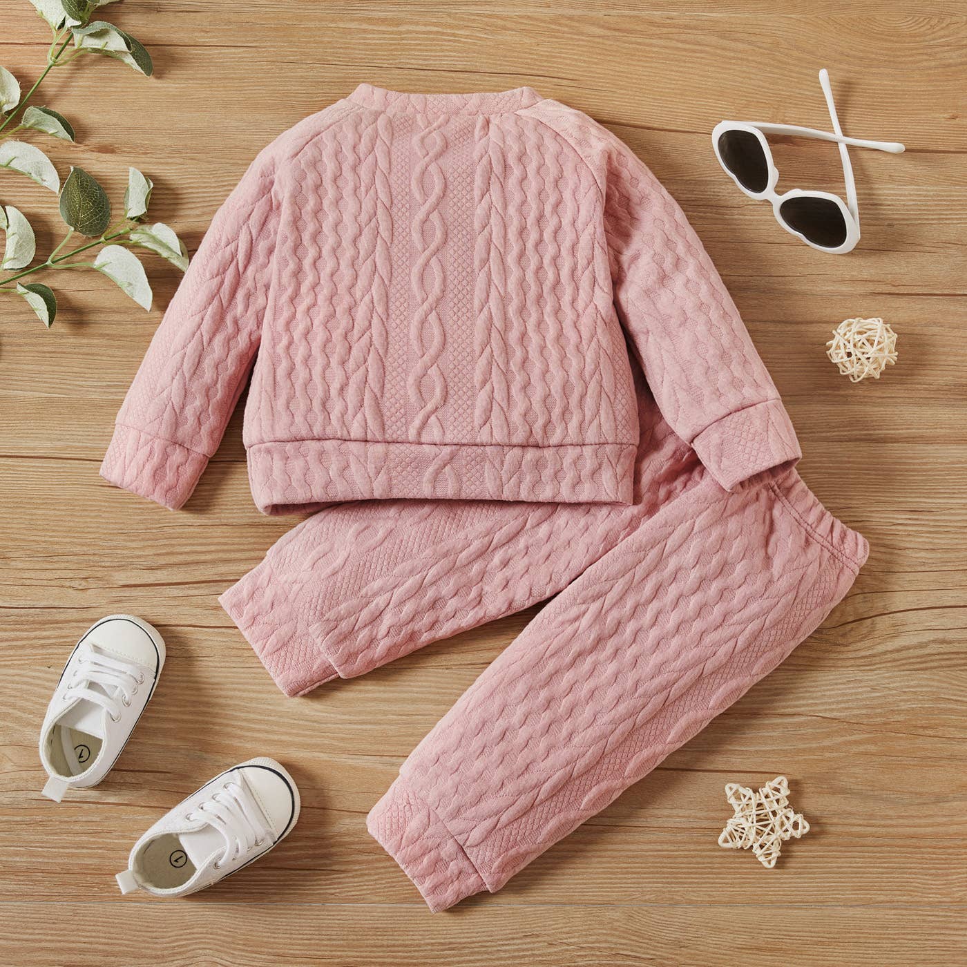Kam Long-Sleeve Knit Set | Pink