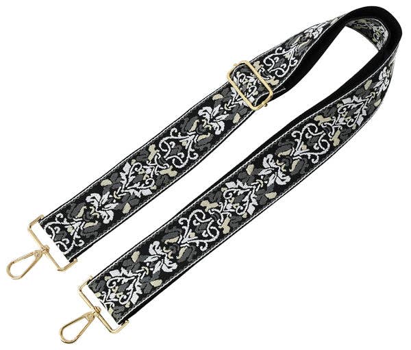 Boho Adjustable Women's Handbag Guitar Strap | Tan + Black