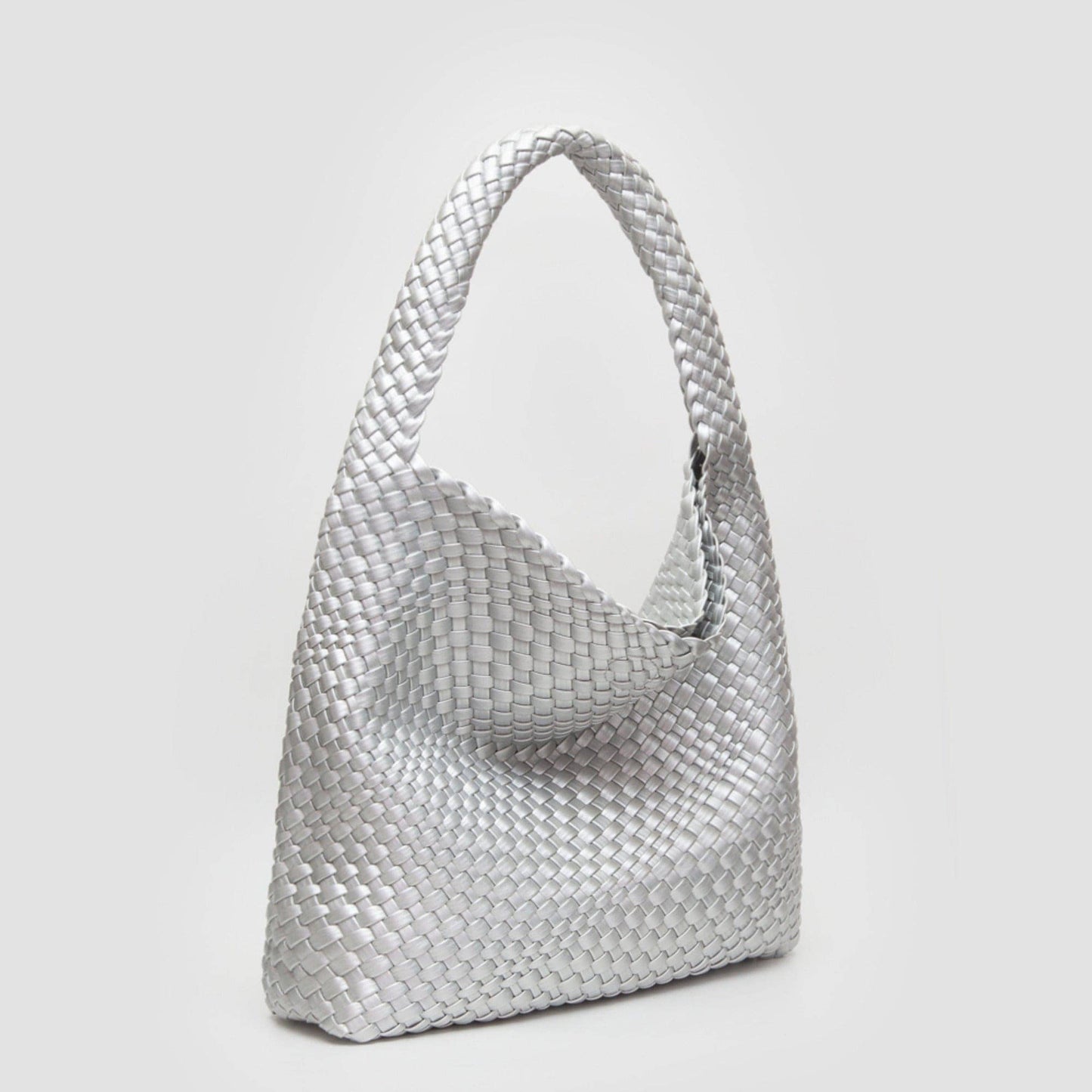 Tiara Woven Hobo Tote Bag With Pouch | Tan