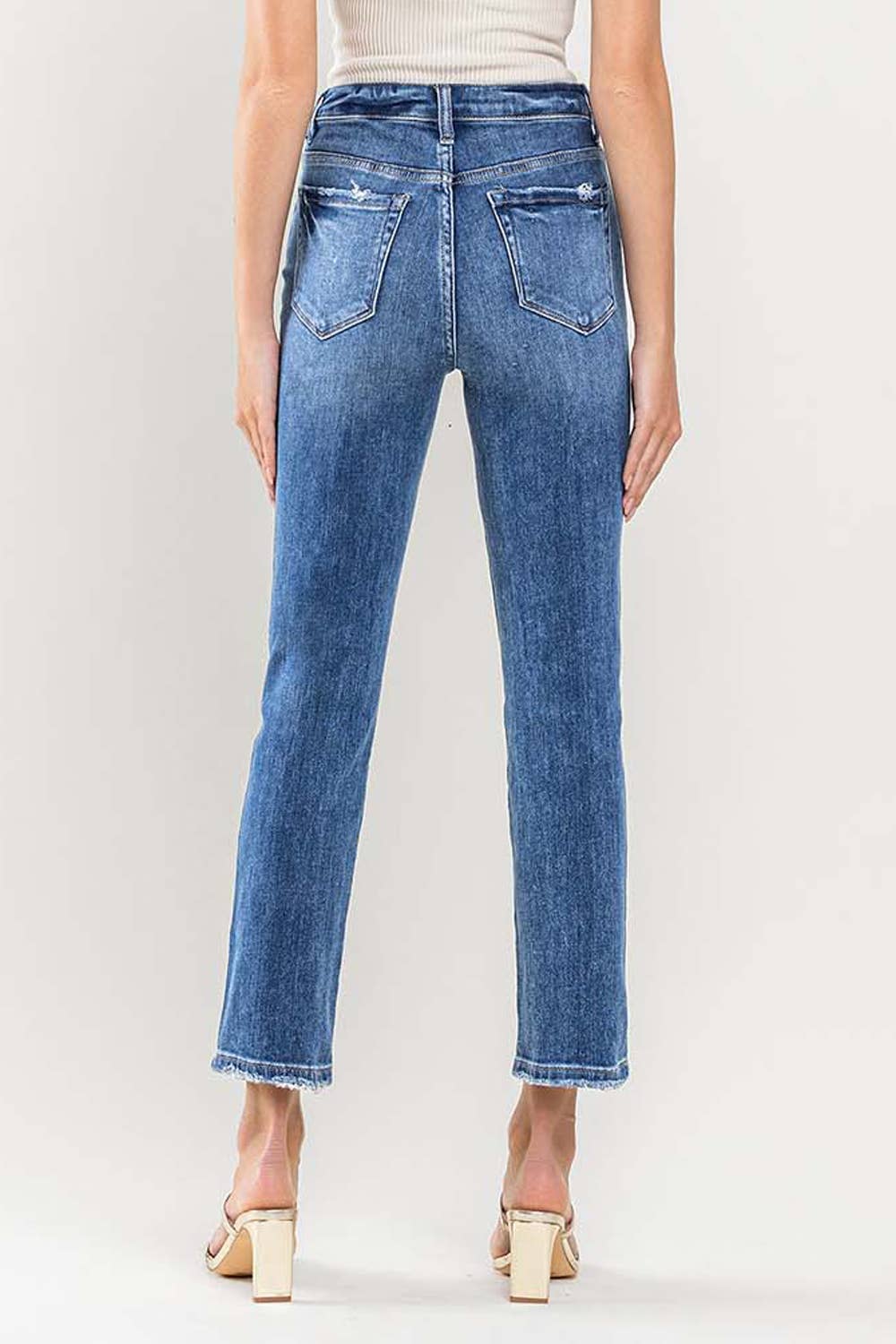 VERVET by Flying Monkey Super High Rise Ankle Slim Straight Jeans