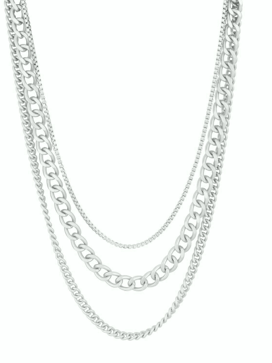 Wrenlee Necklace: MATTE SILVER