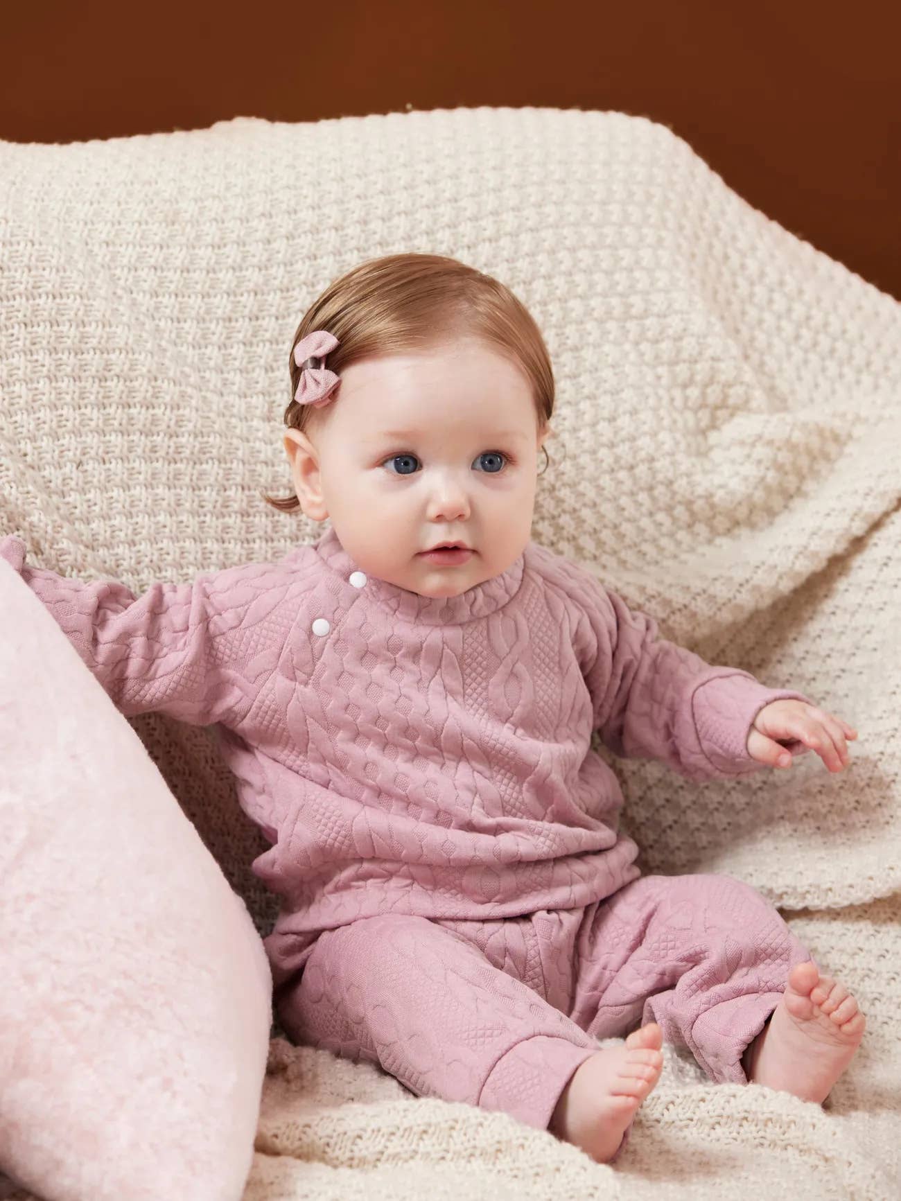 Kam Long-Sleeve Knit Set | Pink