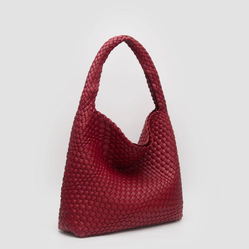 Tiara Woven Hobo Tote Bag With Pouch | Tan