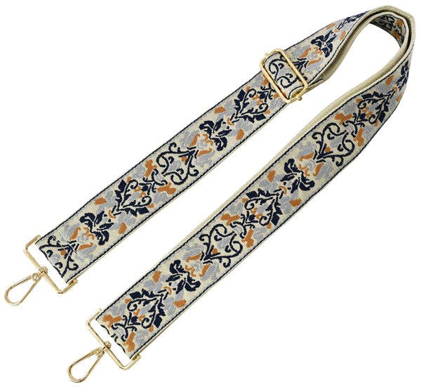 Boho Adjustable Women's Handbag Guitar Strap | Tan + Black