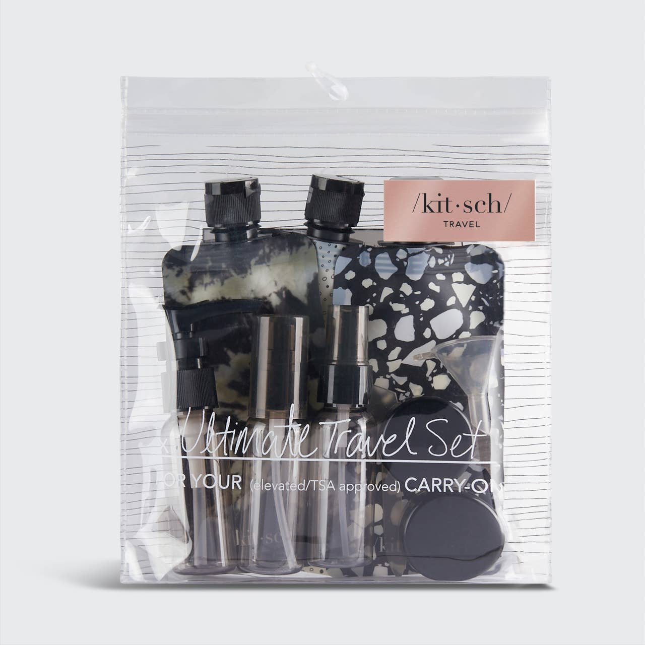 Refillable Ultimate Travel 11pc Set | Black + Ivory
