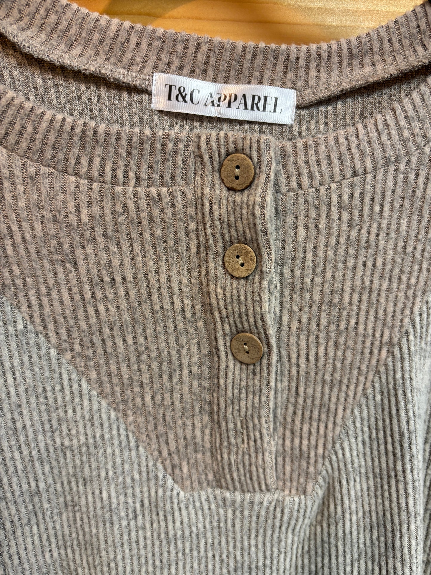 Corded Pullover - Taupe