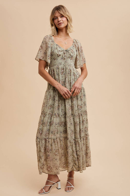Delanie Ditsy Floral Maxi Dress