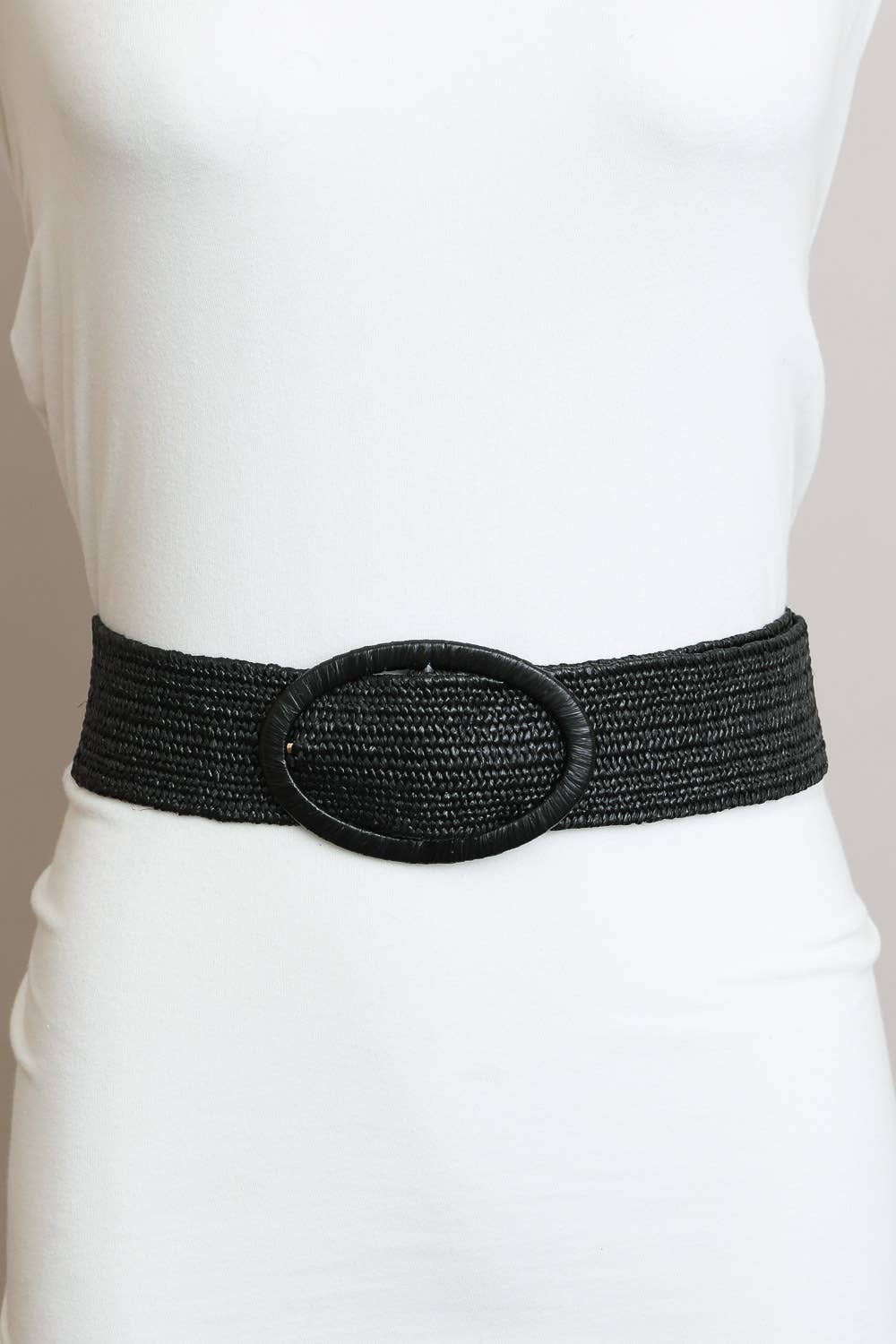 Raffia Oval Buckle Belt - Eco Chic | Natural