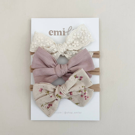 Nylon Stretchy Bow Headband Set (3) #5