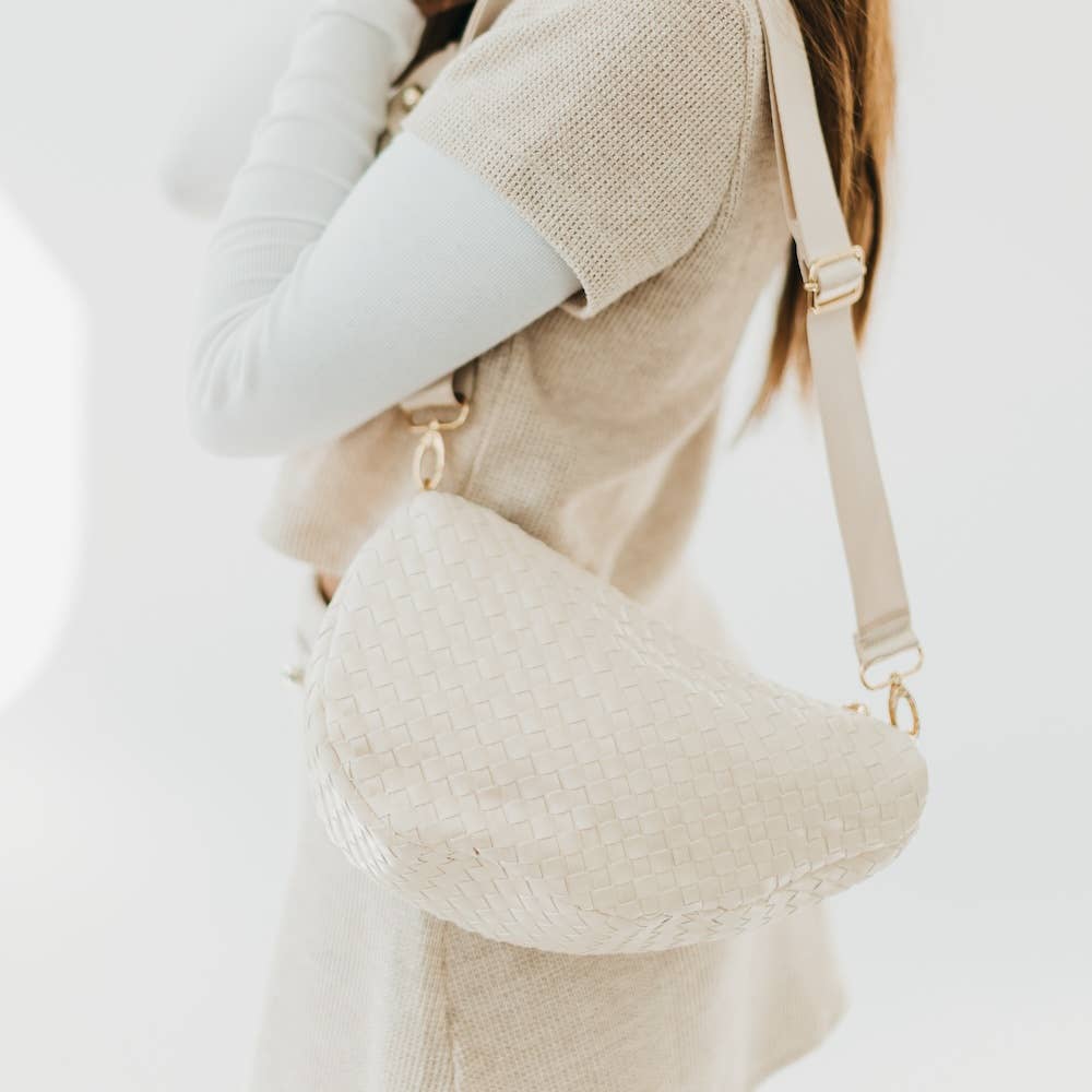 Romee Woven Saddle Bag | Black
