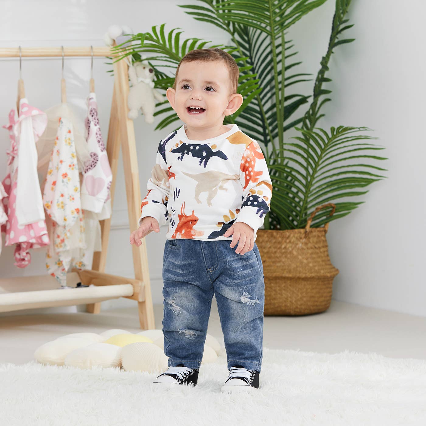 Sutton Unisex Baby Basic Ripped Denim Jeans