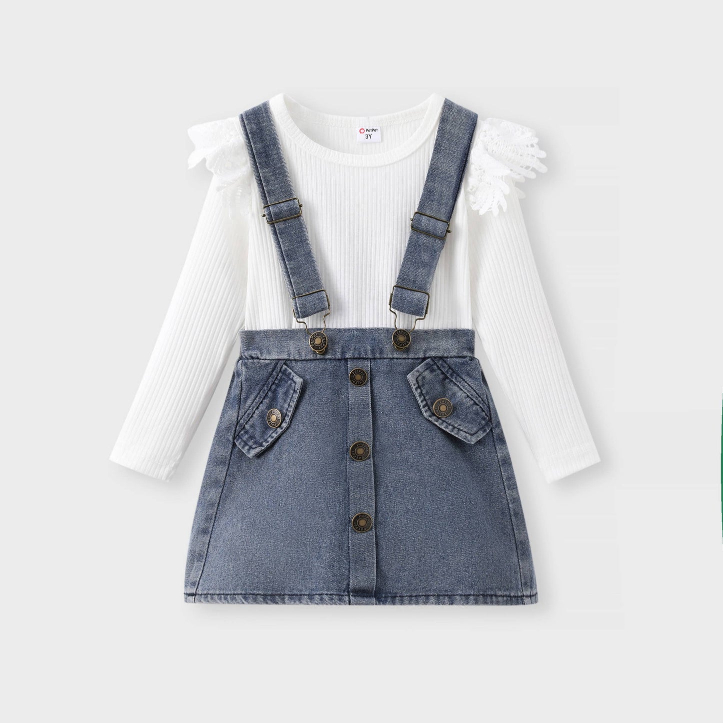 Polly Denim Overalls Set