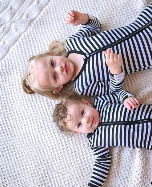 Allie Stripe Bamboo Footie