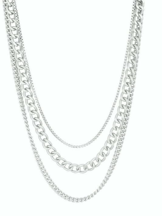 Wrenlee Necklace: MATTE SILVER