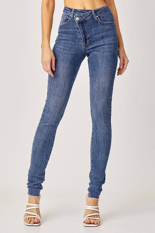 Risen High-Rise Long Inseam Crossover Skinny