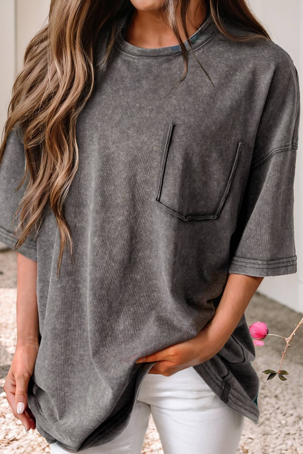 Millie Mineral Wash Vintage Tee | Philippine Gray