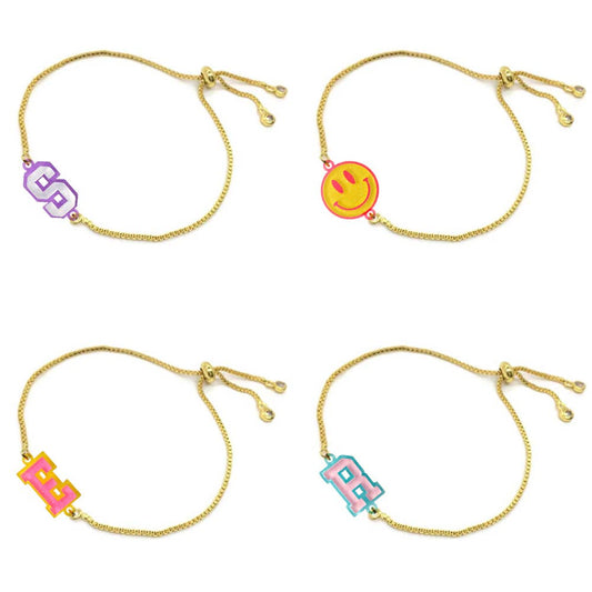 Collegiate Charm Initial Bracelets | Stars Charm