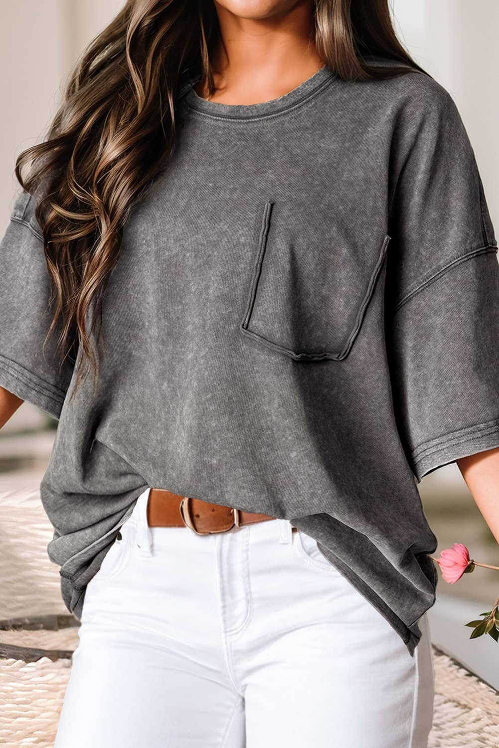 Millie Mineral Wash Vintage Tee | Philippine Gray