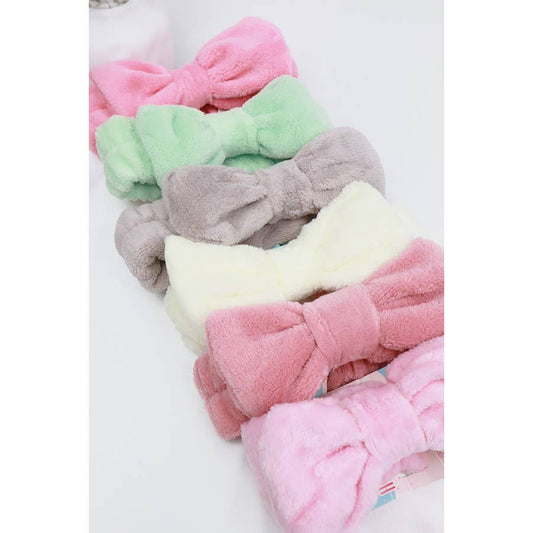 Solid Beauty Spa Bow Headband: MIX COLOR, ONE