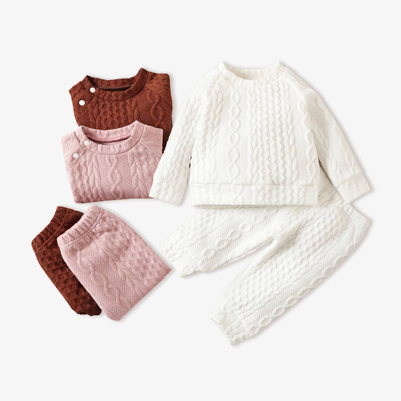 Kam Long-Sleeve Knit Set | Pink